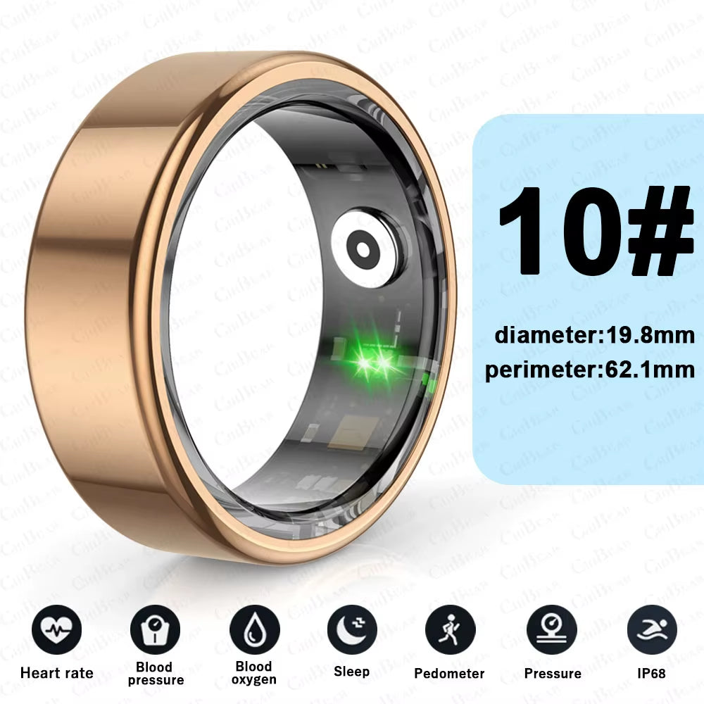 For Android IOS Smart Ring Real Heart Rate Teenagers Stainless Steel Ring Swimming Waterproof Smart Ring 2024 for Jewelry Gift