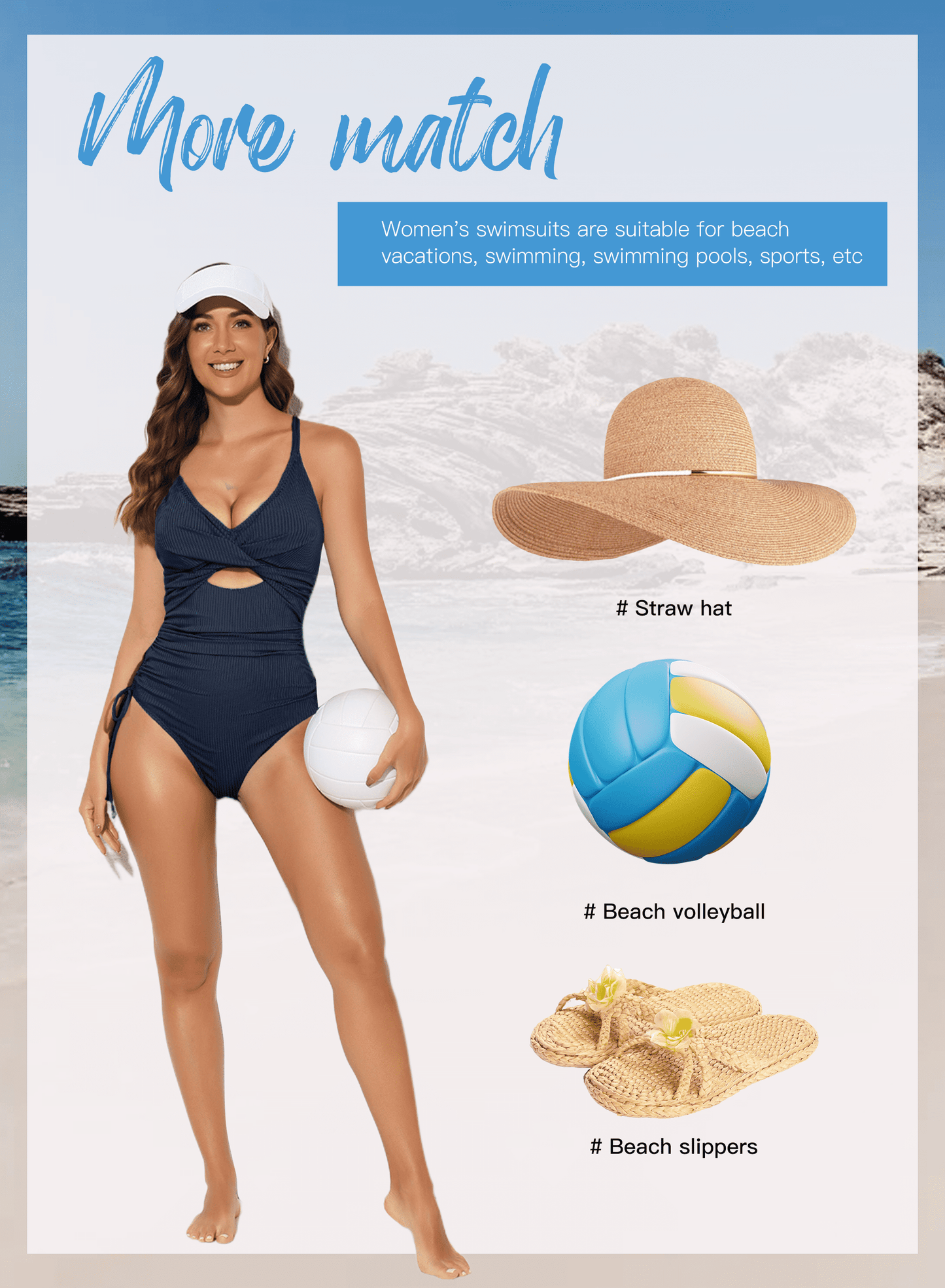 One-Piece Bathing Suit Ribbed Tummy Control High Cut One Piece Swimsuit Sexy V Neck Criss Cross Monikini Drawstring Swimsuit Women Bathing Suits Swim Suits