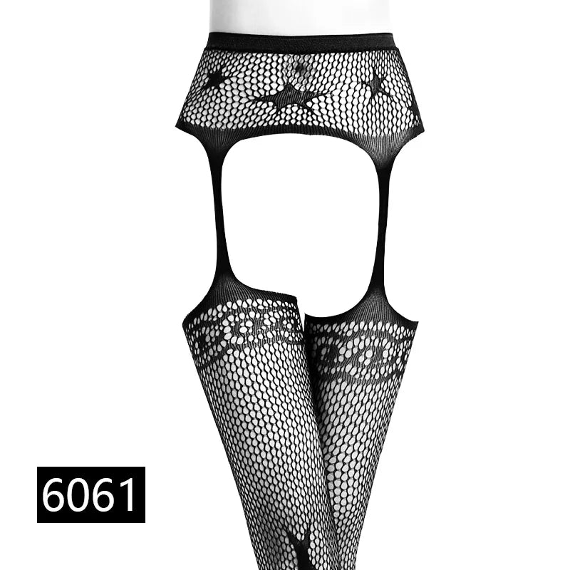 Women Sexy Lingerie Stockings Garter Belt Stripe Elastic Stockings Black Fishnet Stocking Thigh Sheer Tights Pantyhose Dropship